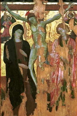 Crocifissione di Cristo con la Madonna, San Giovanni evangelista e angeli